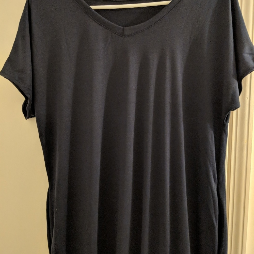 Loose Plain Maxi Dresses Short Sleeve Casual Wmn's